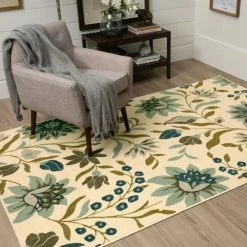 Coupon ⌛ Mohawk Home Clarita Cream Blue Floral Botanical Area Rug Cream/blue/green 🤩
