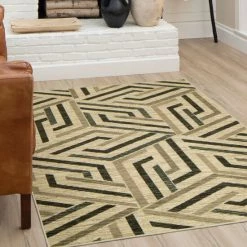 Hot Sale 🛒 Mohawk Home St Charles Beige Modern Contemporary Geometric Area Rug 😉