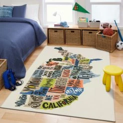 Discount ✔️ Mohawk Home United States Map Educational Kids' Area Rug 🔥