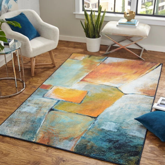 Discount ๐ Mohawk Home Painted Blocks Abstract Area Rug โจ 1 Discount ๐ Mohawk Home Painted Blocks Abstract Area Rug โจ