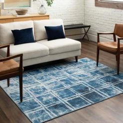 Hot Sale 👏 Mohawk Home Abstract Double Squares Blue Area Rug 🤩 -Mohawk Home shop unnamed file 1404