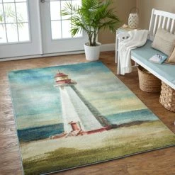 Cheap 🥰 Mohawk Home Coastal Lighthouse Area Rug 😀