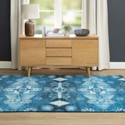 Discount ✔️ Mohawk Home Eidenau Aztec Southwestern Tribal Area Rug Seafoam 😀