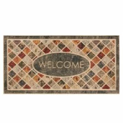 Discount 👏 Mohawk Home Crosshatch Tile Welcome Entryway Door Mat - 2' X 4' Green 🎉 -Mohawk Home shop unnamed file 175