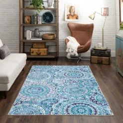 Best reviews of 🥰 Mohawk Home Florence Floral Medallion Area Rug Purple ⌛