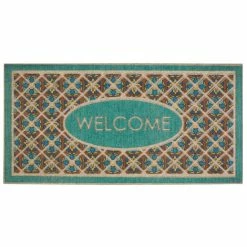 Discount 👏 Mohawk Home Crosshatch Tile Welcome Entryway Door Mat - 2' X 4' Green 🎉 -Mohawk Home shop unnamed file 178