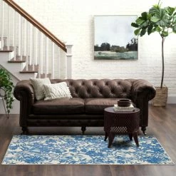 Buy ✔️ Mohawk Home Floral Stencil Blue Area Rug 😍