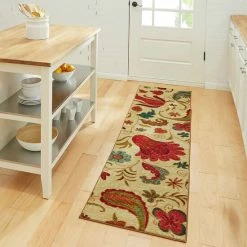 Promo 🔔 Mohawk Home Strata Tropical Floral Paisley Area Rug Tan/red ✨ -Mohawk Home shop unnamed file 1819