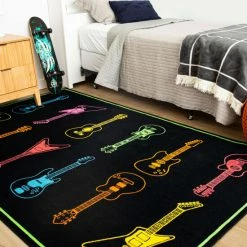 Brand new 🌟 Mohawk Home Neon Tunes Guitar Kids Playroom Area Rug 💯 -Mohawk Home shop unnamed file 1906