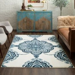 Top 10 ⌛ Mohawk Home Edmond Navy Boho Floral Medallion Area Rug Cream/navy 🤩