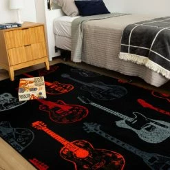 New 😉 Mohawk Home Guitar Montage Kids Playroom Area Rug Multi ⌛
