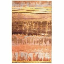 Buy ❤️ Mohawk Home Mixed Media Abstract Stripe Area Rug Tangerine/cream/brown 🎁