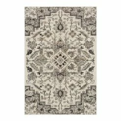 New ✔️ Mohawk Home Pandora Medallion High Low Machine Woven Floral Area Rug Grey ✨