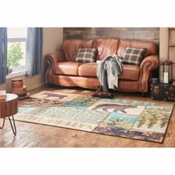 Deals 🎉 Mohawk Home Nature Trail Cabin Area Rug Blue/green/tan ✔️