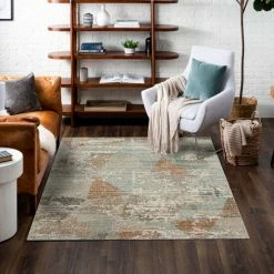 New ⭐ Mohawk Home Anderson Abstract Geometric Striped Contemporary Area Rug 🥰