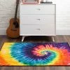 Wholesale 🤩 Mohawk Home Tie Dye Swirl Hippie Area Rug Red/yellow/green ❤️