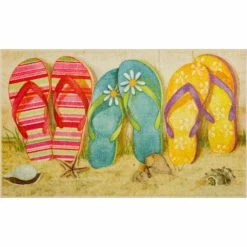 Cheap 🛒 Mohawk Home Flip Flops In Sand Multi Mat 🥰