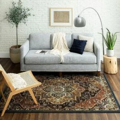 New 🌟 Mohawk Home Eanes Traditional Medallion Area Rug Brown 🌟