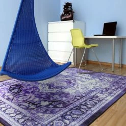 Promo ❤️ Mohawk Home Ketoa Distressed Traditional Floral Medallion Area Rug Purple 😀 -Mohawk Home shop unnamed file 2642