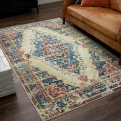 Buy 🧨 Mohawk Home Kellen Ornamental Heriz Area Rug Teal ⭐