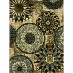 Best Pirce 🥰 Mohawk Home Inspired India Boho Geometric Floral Medallion Area Rug Cream/blue/taupe ❤️ -Mohawk Home shop unnamed file 2753