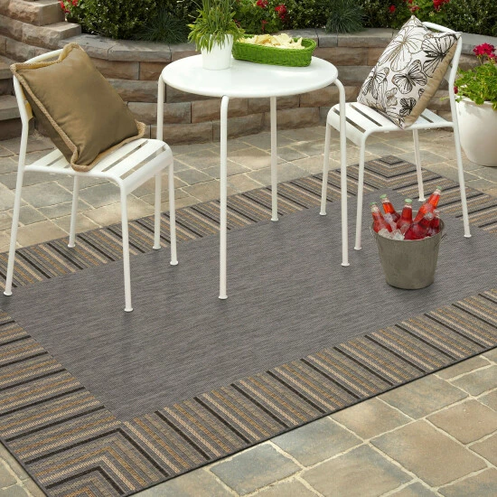 Buy โค๏ธ Mohawk Home Devynn Striped Border Indoor/ Outdoor Area Rug Brown, Sisal, Taupe, Gray, Charcoal ๐ 1 Buy โค๏ธ Mohawk Home Devynn Striped Border Indoor/ Outdoor Area Rug Brown, Sisal, Taupe, Gray, Charcoal ๐