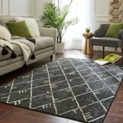 Budget 🔥 Mohawk Home Highland Geometric Tribal Area Rug Navy 😉