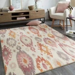 Best deal 👏 Mohawk Home Spirit Lake Tribal Geometric IKat Area Rug Cream ⌛