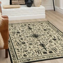 Best deal 🥰 Mohawk Home Daran Black Floral Medallion Area Rug 💯