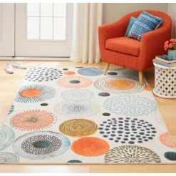 Top 10 😀 Mohawk Home Mohawk Prismatic Textured Circles Area Rug Grey/red 🛒