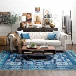 Buy ⭐ Mohawk Home Haydn Blue Area Rug 🔔