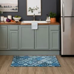 Buy 💯 Mohawk Home Moroccan Tile Holiday Accent Area Rug Blue ✔️