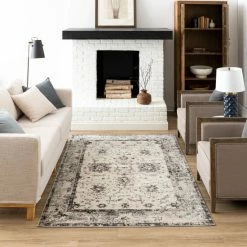 Flash Sale 🤩 Mohawk Home Fredia High Low Machine Woven Floral Area Rug Grey/dark Blue ❤️ -Mohawk Home shop unnamed file 3152