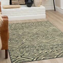 Outlet 🤩 Mohawk Home Ashland Gray Geometric Tribal Stripe Area Rug 🧨