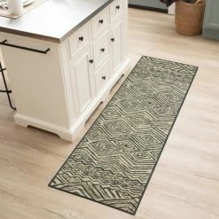 Outlet 🤩 Mohawk Home Ashland Gray Geometric Tribal Stripe Area Rug 🧨 -Mohawk Home shop unnamed file 3297