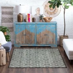 Buy 🤩 Mohawk Home Jadah Black And Cream Tribal Diamond Area Rug 😍