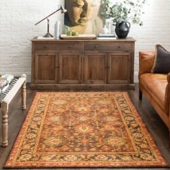Deals 🔔 Mohawk Home Macon Floral Ornamental Area Rug Earth ⭐