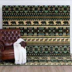 Hot Sale 🎉 Mohawk Home Wilderness Stripe Navy Area Rug 😀