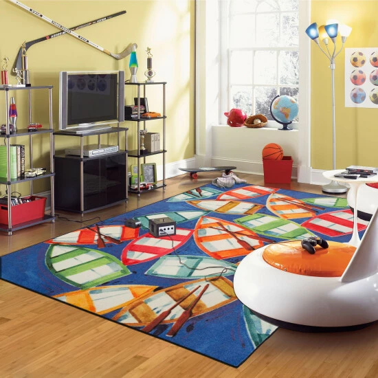 Outlet ๐ Mohawk Home Rowboat Rendezvous Area Rug Blue/green/red โญ 3 Outlet ๐ Mohawk Home Rowboat Rendezvous Area Rug Blue/green/red โญ - Image 3