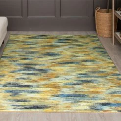 Best Sale 🔥 Mohawk Home Warrick Contemporary Abstract Stripe Area Rug Navy 👍 -Mohawk Home shop unnamed file 3623