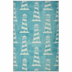 Discount 🤩 Mohawk Home Seaside Lighthouse Area Rug Navy 👍