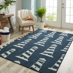 Discount 🤩 Mohawk Home Seaside Lighthouse Area Rug Navy 👍 -Mohawk Home shop unnamed file 3765