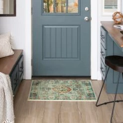 Buy 🔔 Mohawk Home Sevan Ornamental Medallion Area Rug Blue 🧨