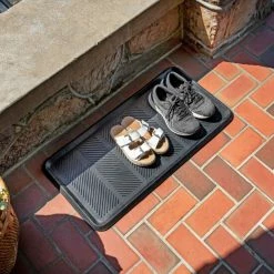 Discount 🤩 Mohawk Home Black Rubber Boot Tray Utility Mat 1' 4" X 2' 8" 🧨
