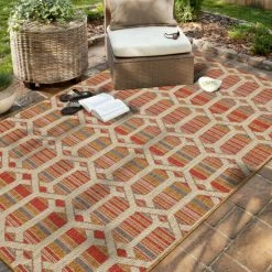 Wholesale ✔️ Mohawk Home Indoor/Outdoor Hexad Stripes Patio Area Rug Light Grey 😉