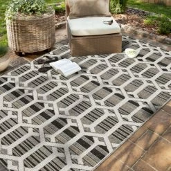 Wholesale ✔️ Mohawk Home Indoor/Outdoor Hexad Stripes Patio Area Rug Light Grey 😉 -Mohawk Home shop unnamed file 4027