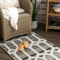 Wholesale ✔️ Mohawk Home Indoor/Outdoor Hexad Stripes Patio Area Rug Light Grey 😉 -Mohawk Home shop unnamed file 4030