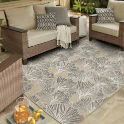 Coupon 😉 Mohawk Home Indoor/Outdoor Thale Blossom Botanical Patio Area Rug Navy 🔔