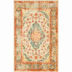 Top 10 💯 Mohawk Home Bellepoint Traditional Persian Medallion Area Rug Faded Sky 😍 -Mohawk Home shop unnamed file 4116