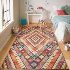 Best Sale 🎉 Mohawk Home Faye Moroccan Diamond Area Rug Pink/orange 🥰